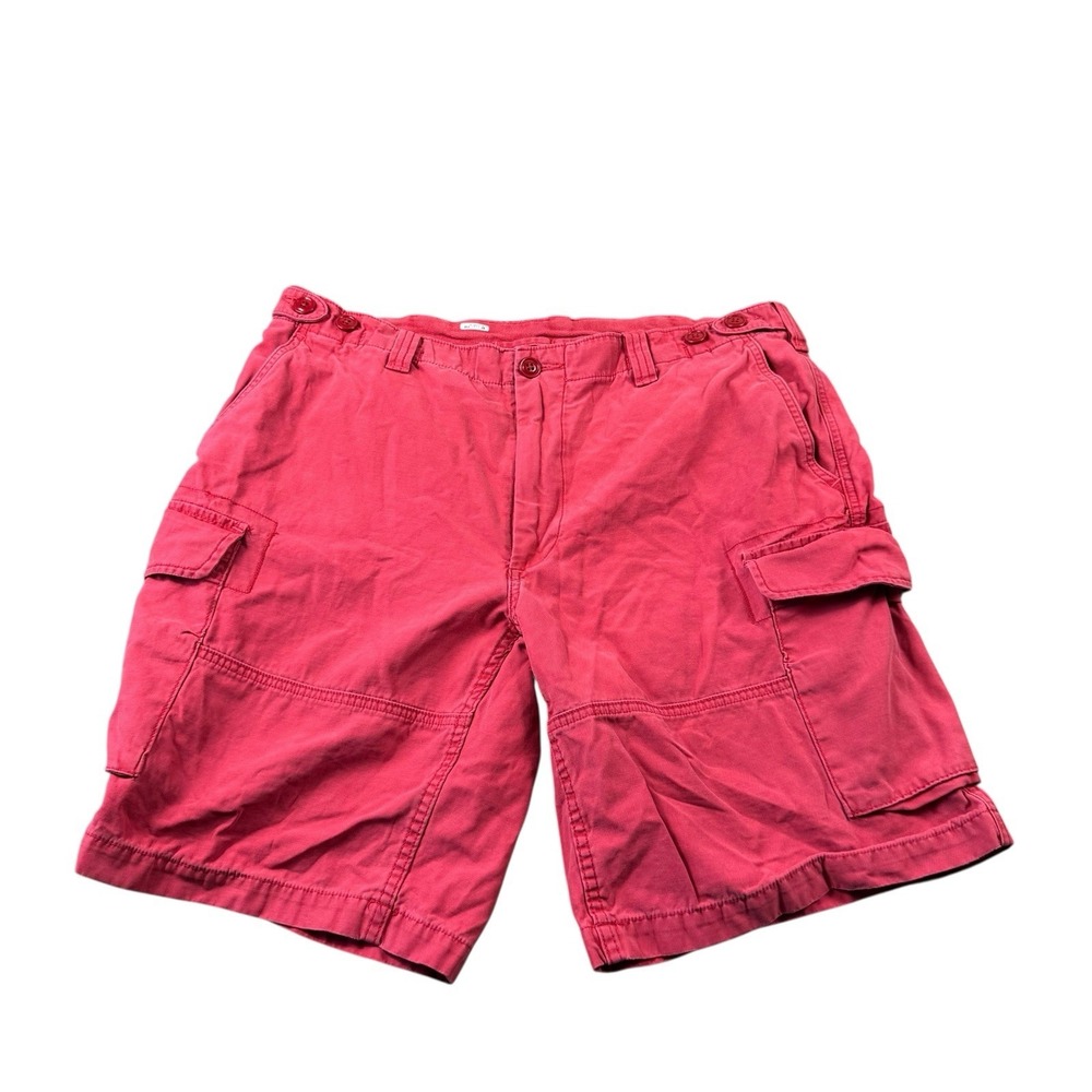 Polo Ralph Lauren Red Side Tab Vintage Cargo Fatigue Shorts Mens 36 Utility
